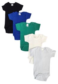 Unisex Baby 5 Pc Onezies (Color: Black/Blue/Green, size: medium)