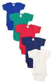 Unisex Baby 5 Pc Onezies (Color: Blue/Green/Red/Navy/, size: small)