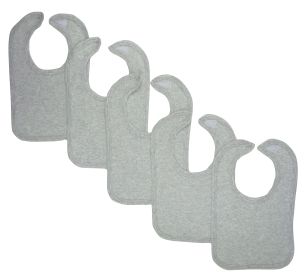 Grey Baby Bibs (Pack of 5) (Color: grey, size: One Size)