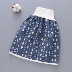 Cotton and bamboo fiber Baby diaper skirt (Option: Dark blue skirt-M)