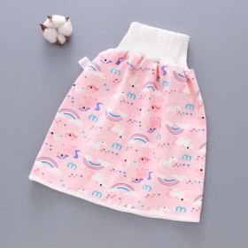 Cotton and bamboo fiber Baby diaper skirt (Option: Rainbow skirt-L)