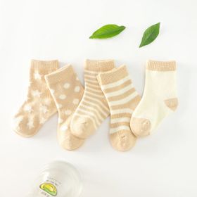 Cotton tube child socks (Option: Khaki-M)