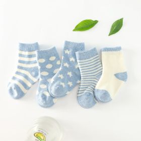 Cotton tube child socks (Option: Blue-S)