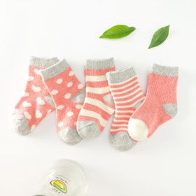 Cotton tube child socks (Option: Watermelon red-M)