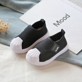 Girls Boys Casual Shoes Spring Infant Toddler Shoes Comfortable Non-slip Soft Bottom Children Sneakers Baby Kids Shoes (Option: Black-22)