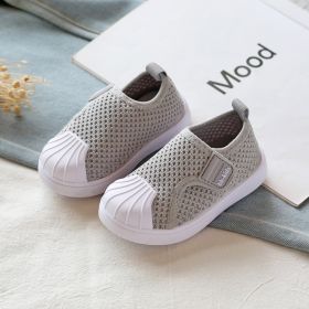 Girls Boys Casual Shoes Spring Infant Toddler Shoes Comfortable Non-slip Soft Bottom Children Sneakers Baby Kids Shoes (Option: Gray-21)