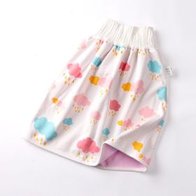 Cotton and bamboo fiber Baby diaper skirt (Option: Rain cloud-S)