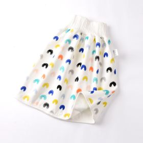 Cotton and bamboo fiber Baby diaper skirt (Option: Rainbow-S)