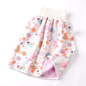 Cotton and bamboo fiber Baby diaper skirt (Option: Pink-L)