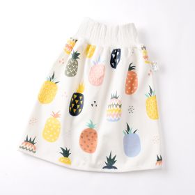 Cotton and bamboo fiber Baby diaper skirt (Option: Pineapple-L)