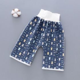 Cotton and bamboo fiber Baby diaper skirt (Option: Dark blue pant-L)