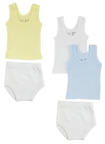 Boys Tank Tops and Training Pants (Color: White/Blue, size: Newborn)