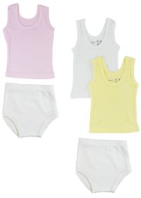 Girls Tank Tops and Training Pants (Color: White/Pink, size: Newborn)