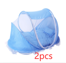 Foldable  Baby Bed Net With Pillow Net 2pieces Set (Option: Blue 2pcs)