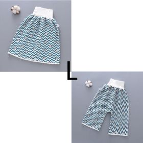 Cotton and bamboo fiber Baby diaper skirt (Option: Stripe Suit-L)