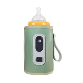 1Pc Baby Bottle Warmer Feeding Bottle Heat Keeper Travel Warmer Cover Formula Milk Water USB Heater Outdoor Bottle Warmer (Color: green)