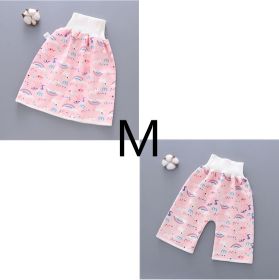 Cotton and bamboo fiber Baby diaper skirt (Option: Rainbow Suit-M)