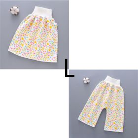 Cotton and bamboo fiber Baby diaper skirt (Option: Yellow Suit-L)